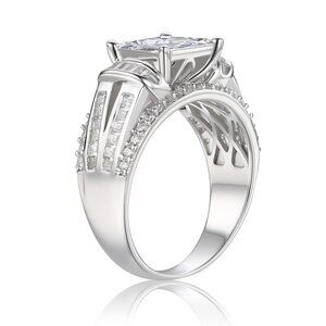 ▶Gorgeous Square CZ Princess Cut Trendy Engagement/Wedding Ring, K989
